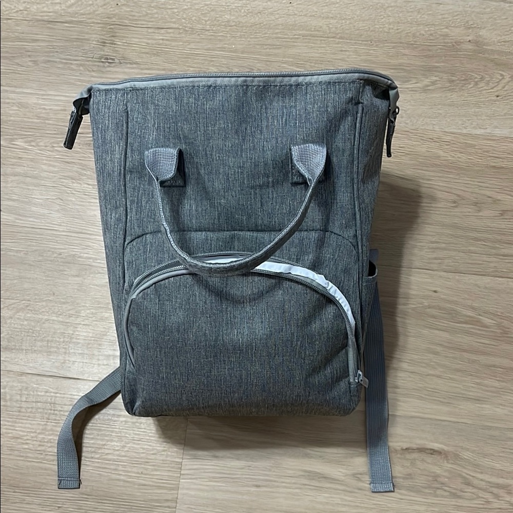 Stylish Gray Pump/Diaper Backpack - image 1